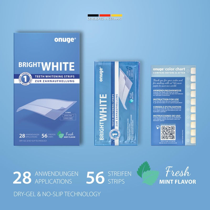 Onuge Bright White Teeth Whitening Strips - Whitening Strips -