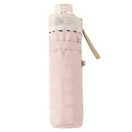 Moonbat (Dax) Parasol Folding Umbrella, Rain or Shine, First-class Light Blocking, Heat Blocking, UV Organza Lace, 22-125-11947-02 Pink, Pink