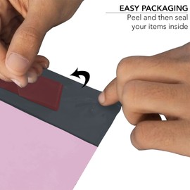 iSOUL iSOUL 100 Mixed Mailing Poly Postal Self Seal Bags 5 Sizes 20 from Each Small to Large Mailing Bags Postage Packaging Assorted Mailers Posting Shipping Post Parcel Package Bags - Pink