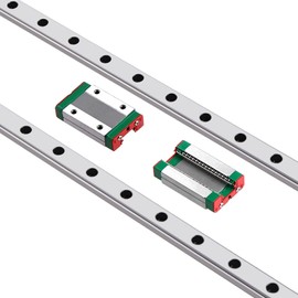 CNCMANS MGN12 350 mm Linear Guide Miniature Linear Rail Guide with 2 Pieces MGN12H Carriage Block for CNC Machine and Automatic Devices (MGN12H-350mm H-Type) Pack of 2
