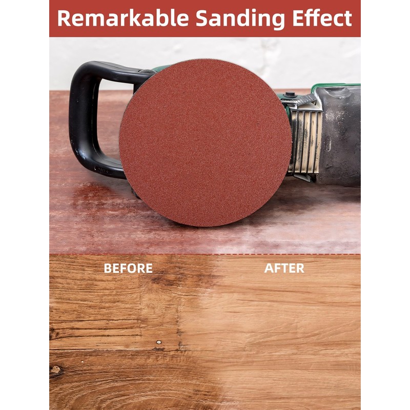 115mm Hook and Loop Sanding Discs 40/80/120/240 Grit Sandpaper Sheet,