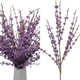 Wootkey 10 Pcs 30" Long Jasmine Artificial Flowers Fake Flowers Dry Branches for Mothers Day Home Office DIY Floral Art Plant Wedding Table Centerpieces Party Vase Decoration (Macaron Purple)