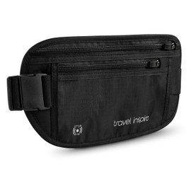 travel inspira Money Belt for Travel - Slim Plus Size Passport Holder RFID Blocking Travel Wallet Hidden Pouch Under Clothes to Protect Documents Secure Money Belt for Men Women Travel Essentials