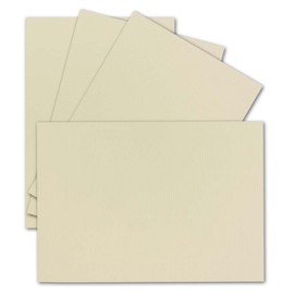 100 Single Cards DIN A6 10.5 x 14.8 cm 240 g/m² Vanilla/Cream Ribbed Coloured Card Craft Paper Craft Cards Blank Postcards