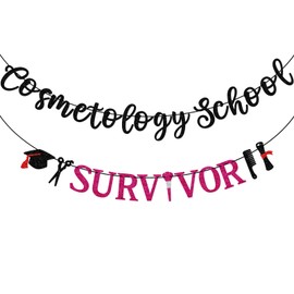 Cosmetology School Survivor Banner, Cosmetology Graduation Decorations, Cosmetology Supplies, Cosmetology Graduation Party Decor, NO-DIY