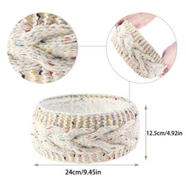F Fityle Knit Turban Head Wrap for Women, Elastic Ear Warmer Hair Band, Beige