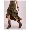 MakeMeChic Women's Western Boho Flowy Ruffle Hem Tiered Midi Skirts