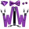 Barry.Wang Suspenders and Bow Tie Set for Men Solid Paisley