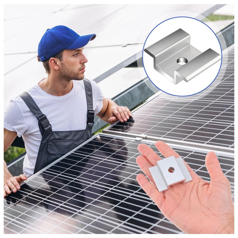 42 Pack Solar Panel Mid Clamps, Solar Panel Clamps Bulk,