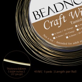 BEADNOVA 22 Gauge Wire for Jewelry Making Tarnish Resistant Copper Wire for Crafts (Silver Plated)