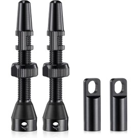 2 PCS Tubeless Presta Valve Stem ，40mm Lightweight Aluminum Alloy Detachable Valve Kit for Bicycle, Black Tubeless Presta Valve Stems, Super Light Alloy