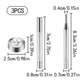 HAIKING Leather Punch Tool, 3 PCS Snap Rivet Setter for Backpacks, Leathercrafts, Jeans, Clothes (About 7cm/2.75 in)