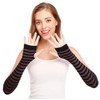 Bienvenu Punk Gothic Rock Long Arm Warmer Fingerless Gloves,Black Coffee