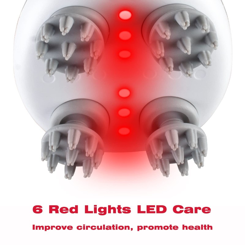 mxm2mxm Electric Head Massager Waterproof,with 4 Detachable Massage Heads,Wireless Portable