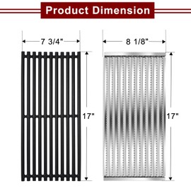 Hiorucet Grill Grate and Emitter Plate Replacement for Charbroil Commercial Infrared 3 Burner 463242516 463242515 463367016 463243016 463342620 463246018 463342420 G466-2400-W1 G466-0025-W1