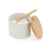 balvi Sugar Bowl Colour White Elegant Ceramic / Bamboo Sugar
