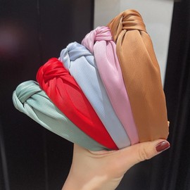 1 x Fashionable Knotted Headband for Women, Wide Headband, Hair Band with Knot, Fabric Headband Hair Accessories for Women and Girls, Wedding, Party, Stage, Holiday, Yoga, Face Washing, Red