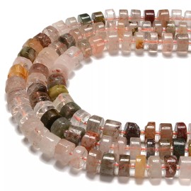 Unbranded Mixed Rutilated Quartz Rondelle Wheel Disc Beads Size 11-12mm 15.5'' Strand