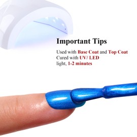 Ozzeal Pearl Gel Nail Polish,Deep Blue Glitter Gel Nail Polish Sparkle Shimmer Gel Glitter Nail Polish Fall Winter Soak off LED UV Gel Nail Polish for Art DIY Manicure 15ML