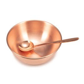 Wollet 99.9% Pure Copper Bowl Chopsticks Spoon set, Double-layer Copper Bowl Diameter-5.5 inches, Chopsticks 8.6 inches, Spoon 6.6 inches