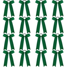 CN 16 PCS Collegiate Style Cheer Bows, Long Tail Skinny Cheer Hair Bows, Elastic Hair Tie Ponytail Holders Teens Girls Cheerleader Sports Competition