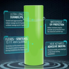 Solutions Gloss Green Glossy Vinyl Wrap Film Decal Bubble Free Air Release 24" x 60" Inch