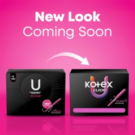 U by Kotex Click Compact Tampons, Super Absorbency, Unscented, 45 Count