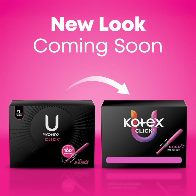 U by Kotex Click Compact Tampons, Super Absorbency, Unscented, 45