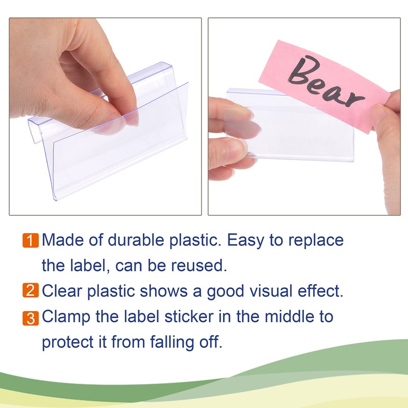 sourcing map Pack of 30 L-Shape Label Holders 80 x