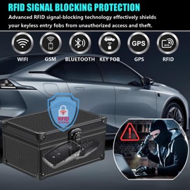 MAZACOO Faraday Car Key Box - Keyless Go Anti-Theft RFID Signal Blocker Against Relay Attacks (Diamond Pattern Black)