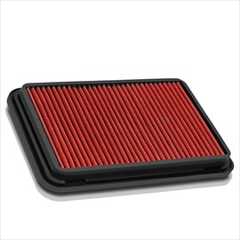 Red Reusable Washable High Flow Drop-in Air Filter Panel Compatible with 07-17 Toyota Camry 4Cyl