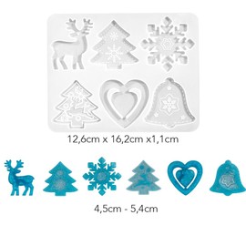 Ideen mit Herz Silikonform | Weihnachtliche Formen 2 | 6 verschiedene Formen