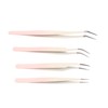 4pcs Eyelash Tweezers Set Stainless Steel False Eyelash Extension Tweezers