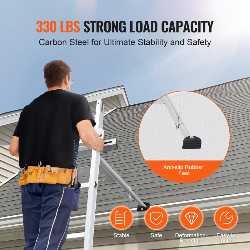 VEVOR Ladder Stabilizer, Adjustable Feet Extension Ladder Standoff, Heavy Duty
