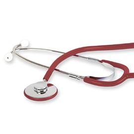 GIMA Wan Single Head Stethoscope, Burgundy, Lightly Chrome Plated Nurse Stethoscope