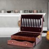 Silverware Storage Box,2 Layers Wooden Silverware Chest with Drawer,Silverware Case