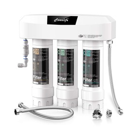 Frizzlife Under Sink Water Filter System, NSF/ANSI 53&42&372 Certified, 8 Layer 0.5 Micron Water Filtration Reduce Chloramine, PFOA/PFOS, Lead, Chlorine, Bad Taste & Odor, Under Counter, SK99-NEW