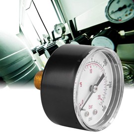 Pressure Gauge, 50mm Dial 1/4 BSPT Axial Pressure Gauge for Air, Water, Oil and Gas(0-300psi 0-20bar)