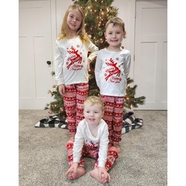 SANMIO Family Christmas Pajamas Matching Sets Moose Plaid Xmas Pjs Family Couples Kids Baby Women Men Sleepwear