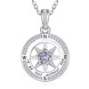 Zeuslia S925 Silver Compass Necklace for Women, Without You Would