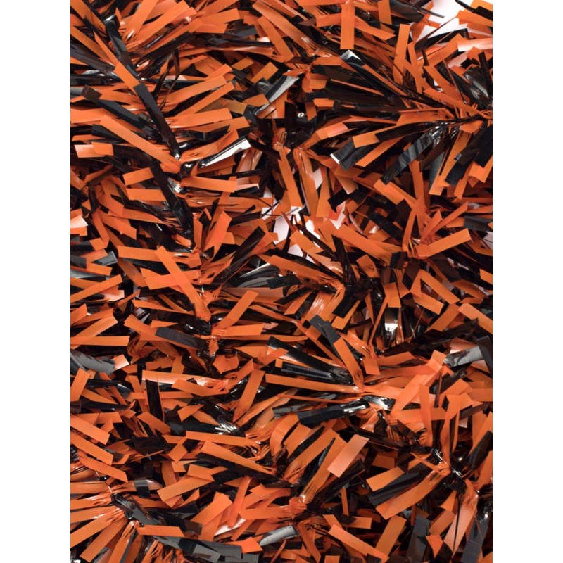 TCDesignerProducts Metallic Tinsel Twist Garland, Black and Orange - 4