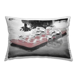 Stupell Industries Disco Pool Float Design by Ziwei Li Outdoor Printed Throw Pillow, 14 x 7 x 20, Grey