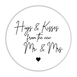 40 Hugs and kisses from the mr and mrs stickers - Hershey kiss wedding favors
