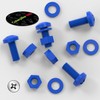 20 x Blue Pan Head Screws Polypropylene (PP) Plastic Nuts
