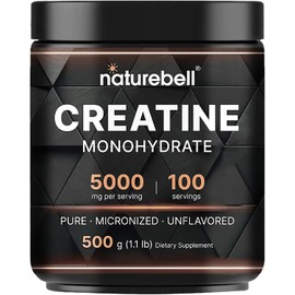 Creatine Monohydrate Powder 500g Micronized Unflavored 5000mg Per Serving Vegan Keto Friendly Fitness Supplement