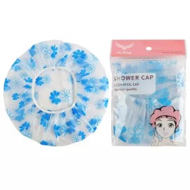 Blue Flower 샤워캡 방수 목욕용 가정용 긴머리 드라이 헤어캡 재사용 가능 주방 기름기 방지 위생 모자 [pink Flower] Waterproof Shower Cap for Home Use Long Hair Drying Reusable Kitchen Oil-Proof Hygiene Cap [Pink Flower]