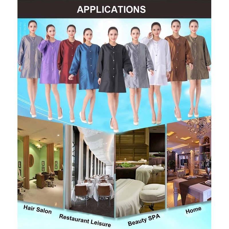 TILYIALA Professional Salon Smock Stylist Jacket Waterproof Hairdressing Cape Barber