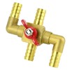 QWORK Solid Brass 5/8" 4-Way Heater Control Valve with Switch,