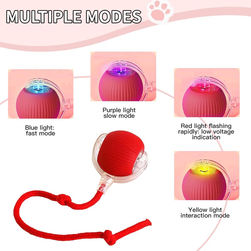 XdealCozyxc 2 Pcs Electric Cat Rolling Ball Interactive Dog Toy,