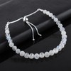 Natural Moonstone Gemstone Beads Bolo Bracelet, Adjustable Slider Chain, Energy